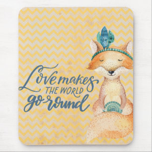 Boho Fuchs Liebe Zitat Mousepad