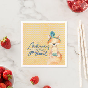 Boho Fuchs Liebeszitat Serviette