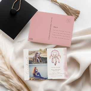 Boho Fügen Sie Ihre Fotos Abschluss Postkarte