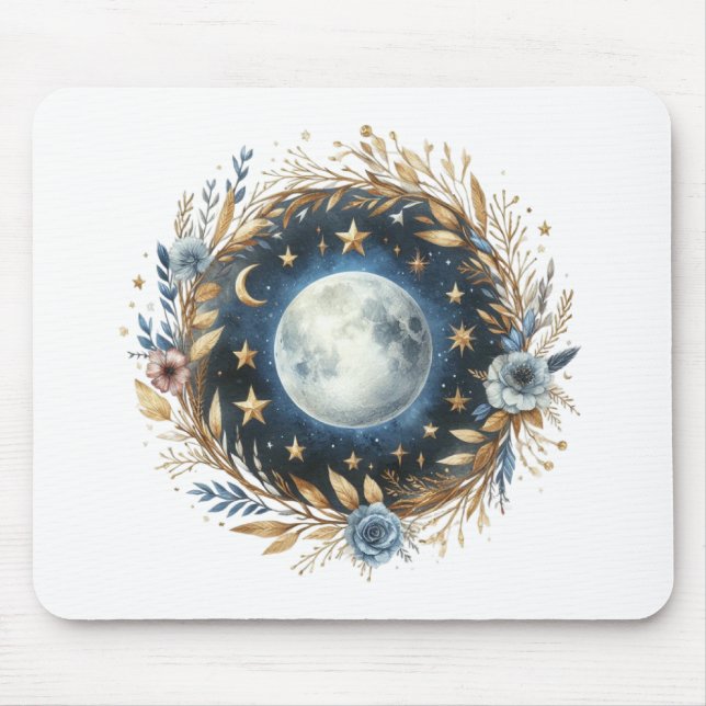 Boho Full Moon Mousepad (Vorne)