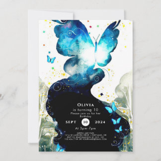Boho Fun Butterfly Geburtstag Einladung