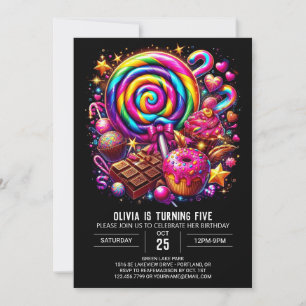 Boho Fun Candyland Digital Geburtstag Einladung