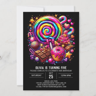 Boho Fun Candyland Digital Geburtstag Einladung
