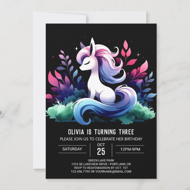 Boho Fun Horse Birthday Einladung (Vorderseite)