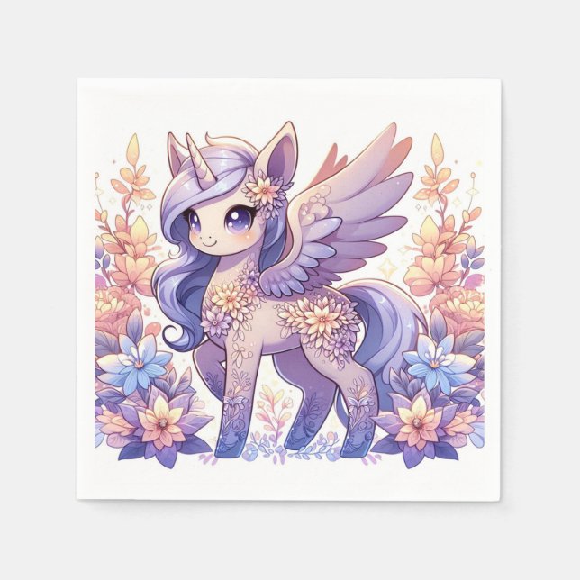 Boho Fun Unicorn Babydusche Serviette (Vorderseite)