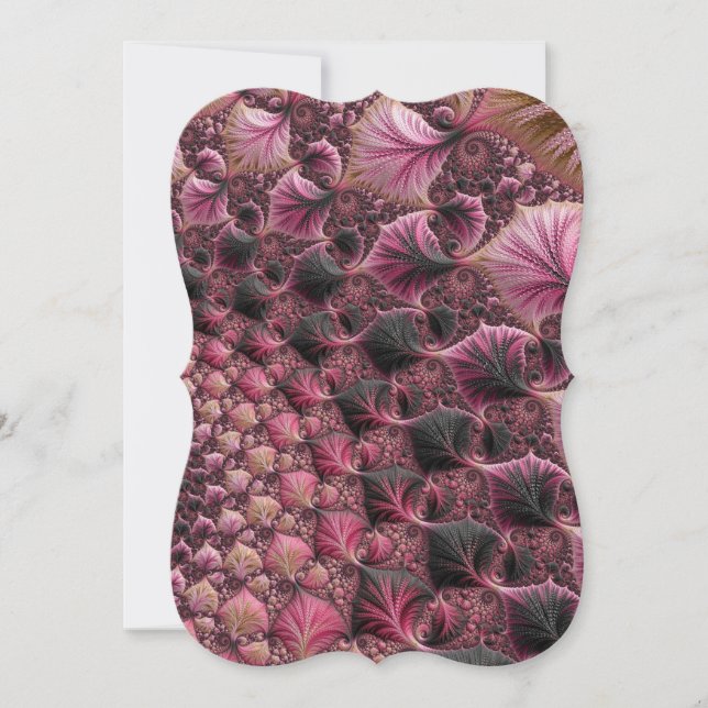Boho Funky Eclectic Pink Black Abstrakt Fraktal (Vorderseite)