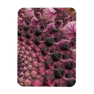 Boho Funky Eclectic Pink Black Abstrakt Fraktal Magnet