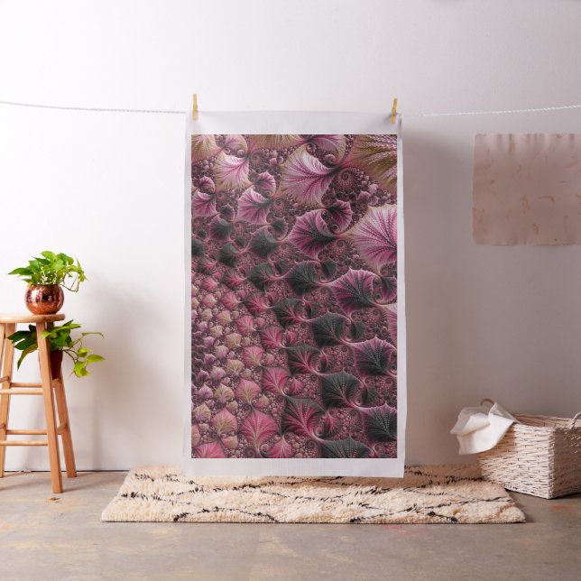 Boho Funky Eclectic Pink Black Abstrakt Fraktal Stoff (Beispiel)