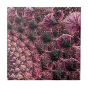Boho Funky Eklektische Rosa Schwarze Abstrakte Fra Fliese