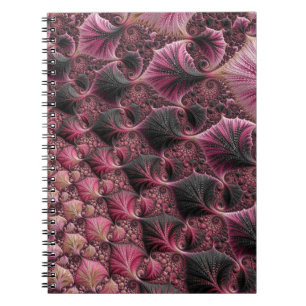 Boho Funky Eklektische Rosa Schwarze Abstrakte Fra Notizblock
