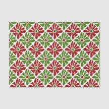 Boho Funky Poinsettia Blumenweihnachtsgrün