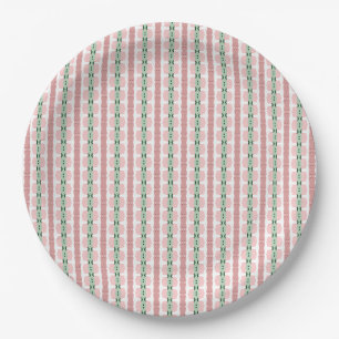 Boho Funky Retro Eclectic Pastel Christmas Streife Pappteller