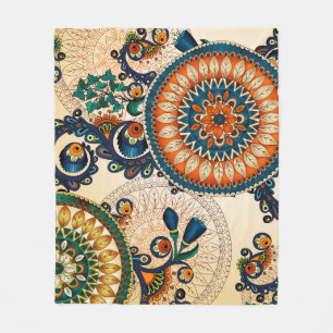 Boho Funky Trendy Retro abstraktes Muster Fleecedecke