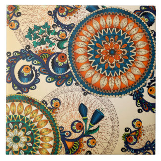 Boho Funky Trendy Retro Abstraktes Muster Fliese