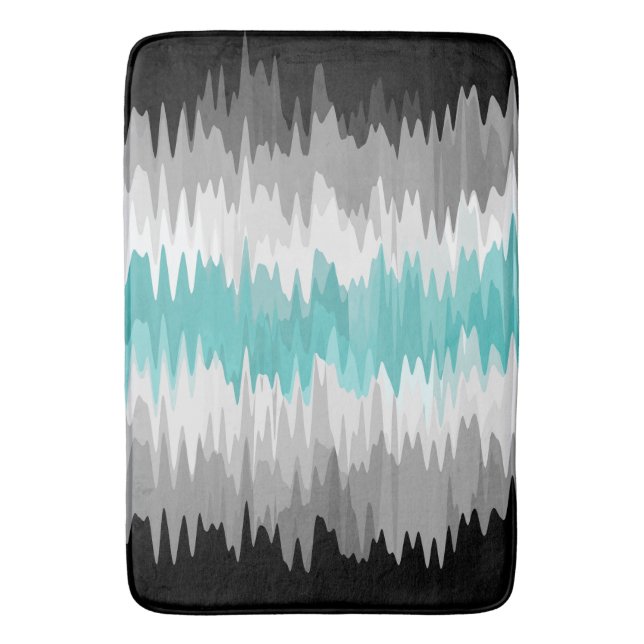 Boho Funky Wavy Abstrakt Libramasculine Prilag Badematte (Vorderseite Vertikal)