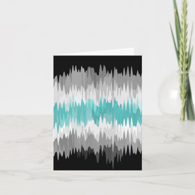 Boho Funky Wavy Abstrakt Libramasculine Prilag Dankeskarte (Vorderseite)