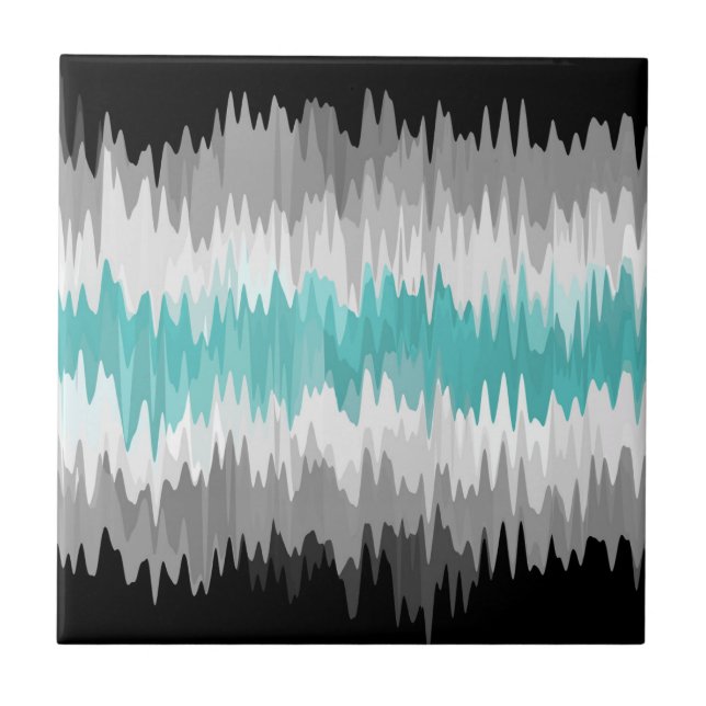 Boho Funky Wavy Abstrakt Libramasculine Prilag Fliese (Vorderseite)