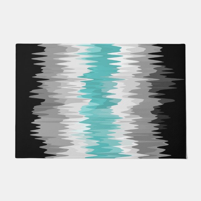 Boho Funky Wavy Abstrakt Libramasculine Prilag Fußmatte (Vorderseite)