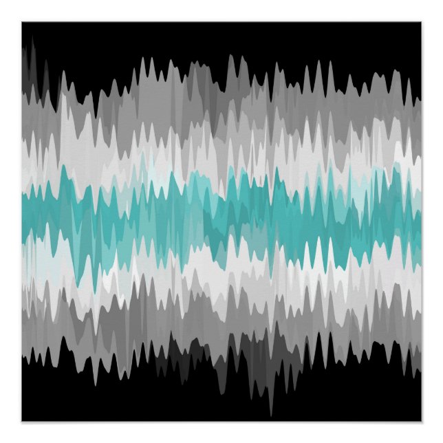 Boho Funky Wavy Abstrakt Libramasculine Prilag Poster (Vorderseite)
