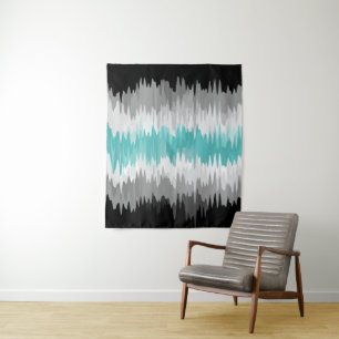 Boho Funky Wavy Abstrakt Libramasculine Prilag Wandteppich