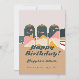 Boho Futurdelic Personalisiert Birthday Flat Card Einladung