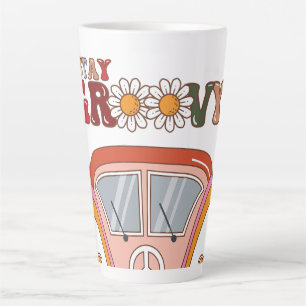 Boho-Gänseblümchen-Blumen Retro-Groovy-Blumenmuste Milchtasse