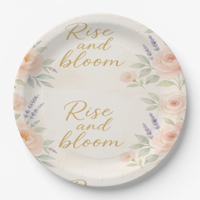 Boho Garden Bloom Blumenzellenplatte Pappteller (Vorderseite)