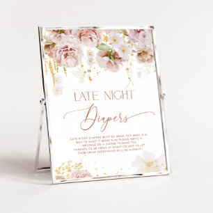 Boho garden Blume Spate Night Diapers Poster