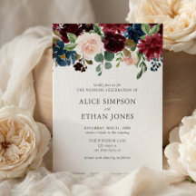 Boho Garden Burgundy Blue Floral Wedding