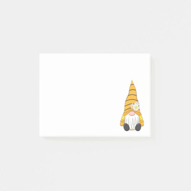 Boho Garden Elf Boy Niedlich Orange Boy Gnome Post-it Klebezettel (Vorderseite)