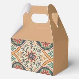 Boho Garden Favor Box - Bold Floral Front, Sand Geschenkschachtel