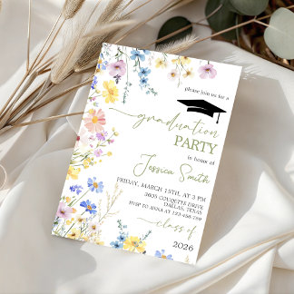 Boho Garden Photo Graduation Invite 2026 Einladung