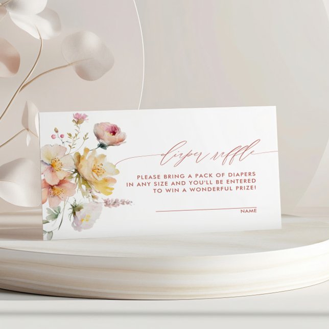 Boho Garden Rose Blume Windeln Raffle Begleitkarte (Von Creator hochgeladen)