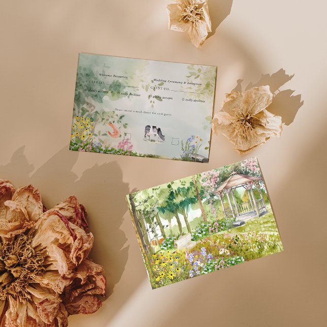 Boho Garden Wildblume | HochzeitsrSVP RSVP Karte (Von Creator hochgeladen)