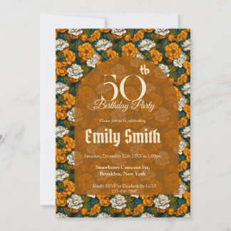 Boho Gardenias Charm Surprise Birthday Party Einladung