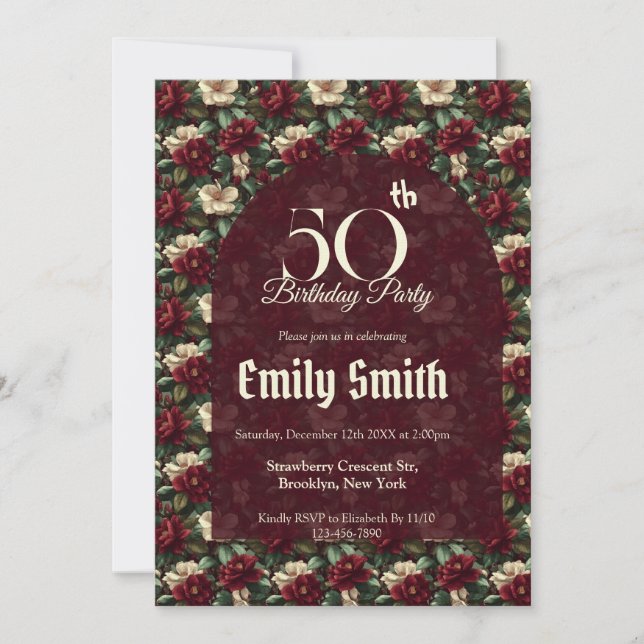 Boho Gardenias Flower Birthday Celebration Einladung (Vorderseite)