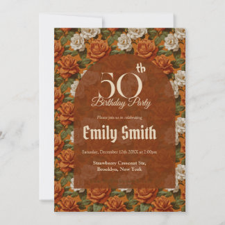 Boho Gardenias Themed Milestone Birthday Einladung