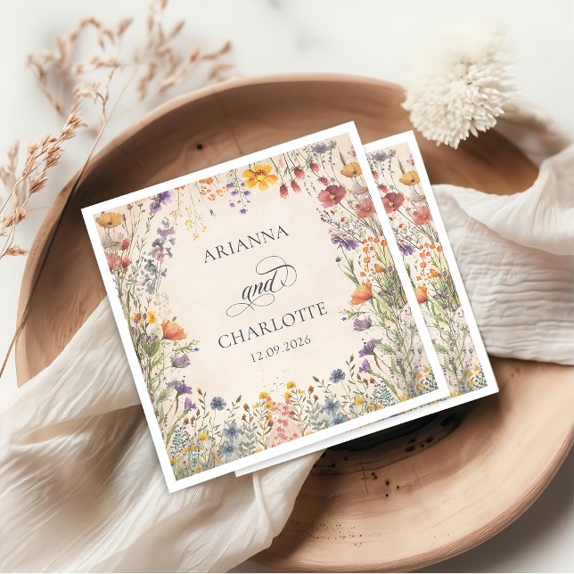 Boho-Garten-Blumen-Hochzeitsservietten Serviette (Von Creator hochgeladen)