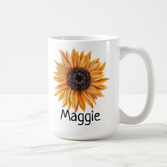 Boho GAUCHE conception tournesol Mug (Droite)