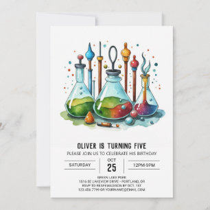 Boho Gear Discovery Scientist Birthday Einladung