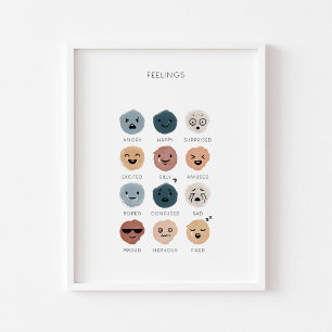 Boho-Gefühle-Diagramm Poster
