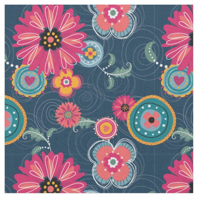 Boho Gekritzel-Druck-Gewebe Stoff (Nahaufnahme)