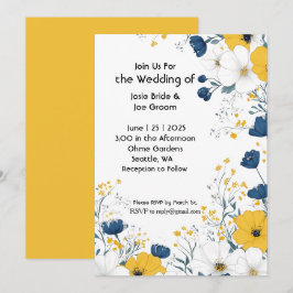 Boho-Gelb-Blume Einladung zur Hochzeit