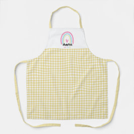 Boho Gelb Gingham Custom Mama Errichtet Jahr Anden Schürze