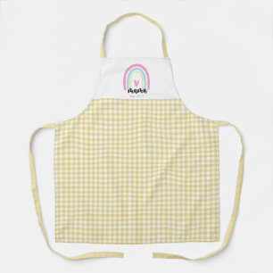 Boho Gelb Gingham Custom Mama Errichtet Jahr Anden Schürze