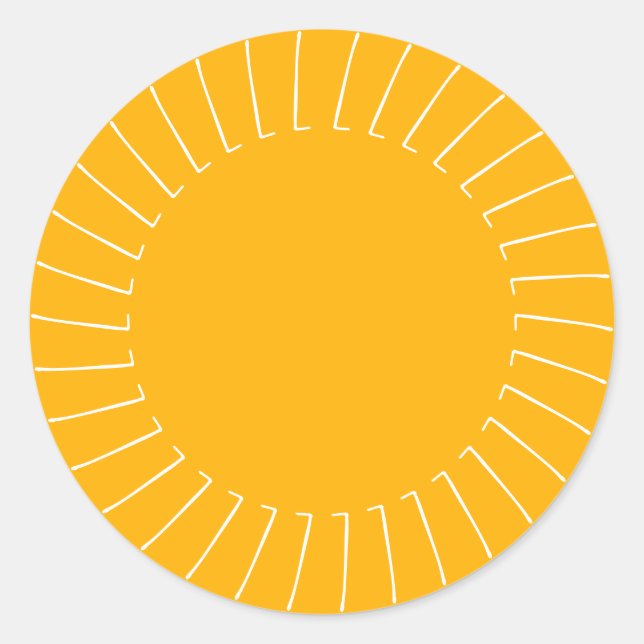 Boho gelben Sonnenstrahlen Rahmen niedlich Runder Aufkleber (Vorderseite)