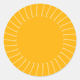 Boho gelben Sonnenstrahlen Rahmen niedlich Runder Aufkleber