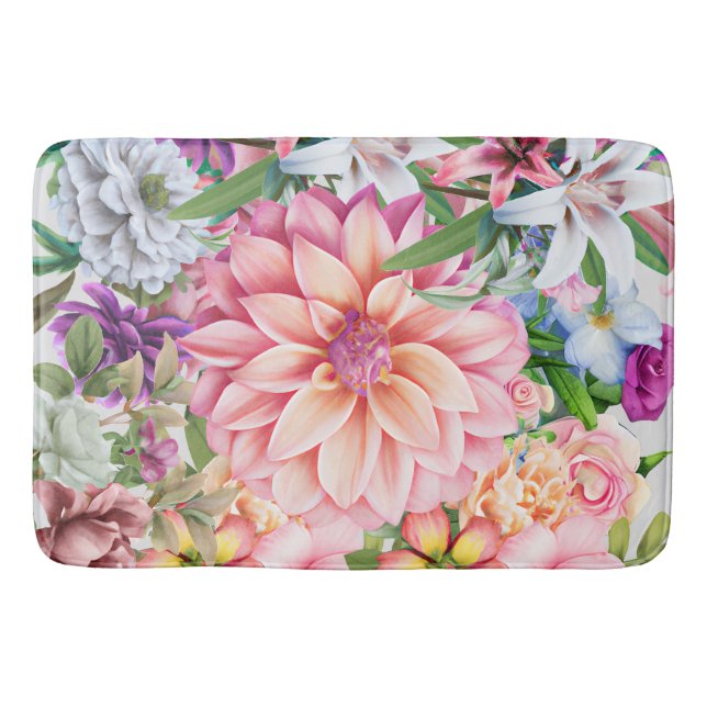 Boho gemischte Blütenlische Wildblumen Muster Somm Badematte (Vorderseite)