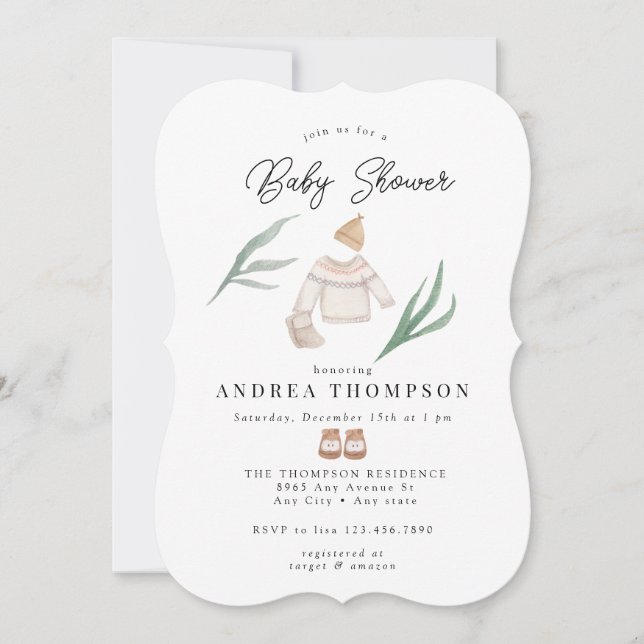 Boho Gender Neutral Baby Shower Einladung (Vorderseite)