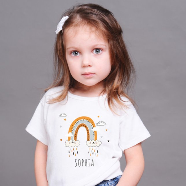 Boho Gender Neutral Rainbow Personalisiert Baby T-shirt (Von Creator hochgeladen)